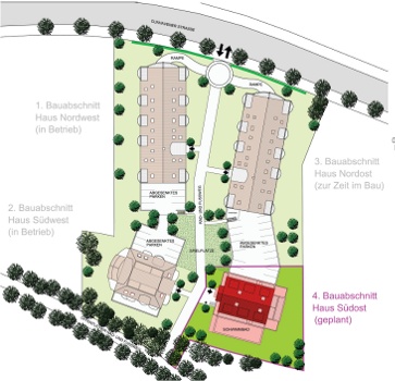 Lageplan des 4. Bauabschnitts der Residenz Hohe Lith in Cuxhaven an der Nordsee